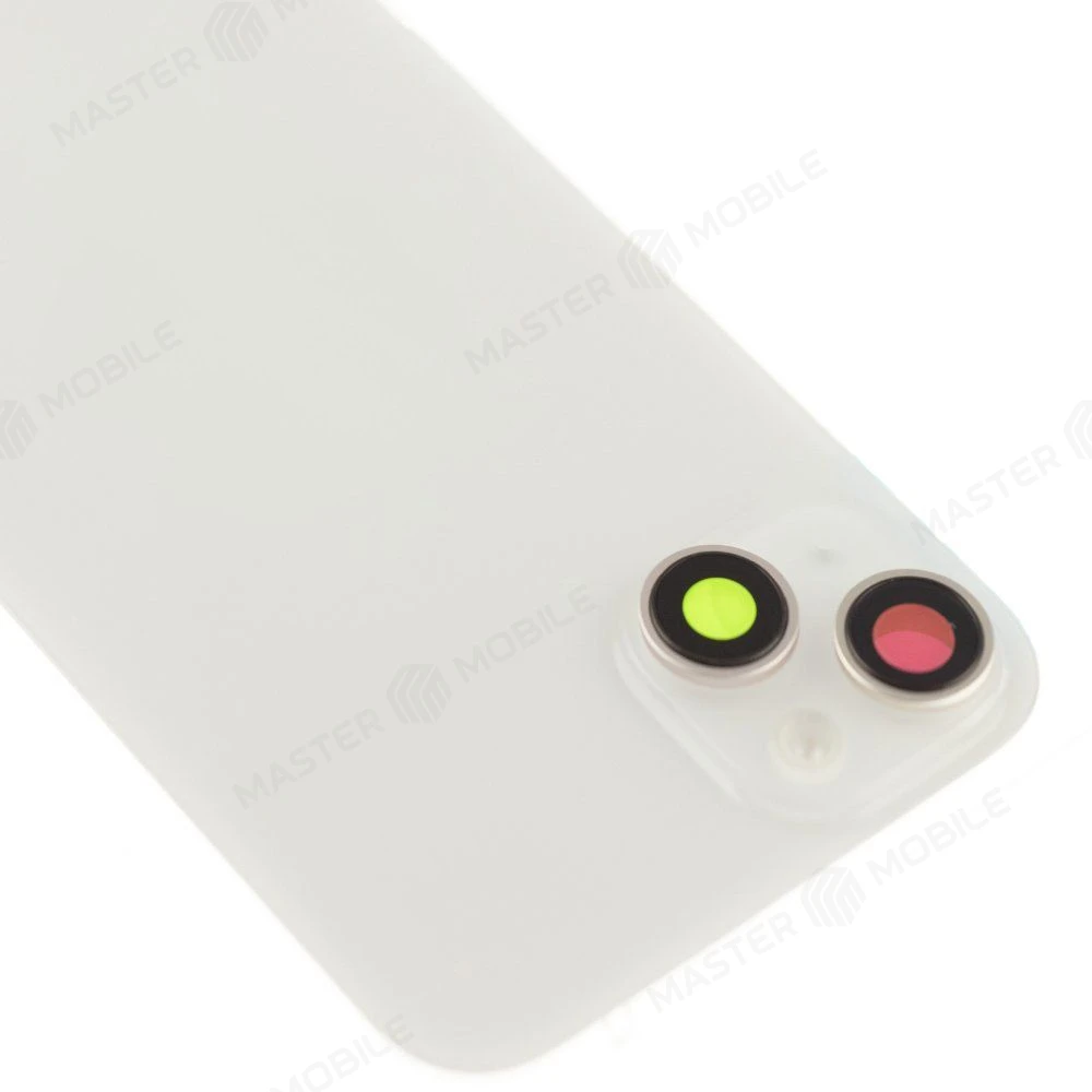 Задняя крышка для Apple iPhone 14 Plus (белый) (в сборе со стеклом камеры и шлейфом) (Premium)  фото №3