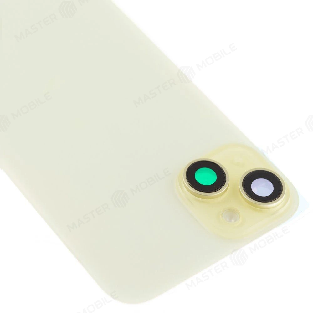 Задняя крышка для Apple iPhone 15 Plus (желтый) (в сборе со стеклом камеры и шлейфом) (Premium)  фото №3