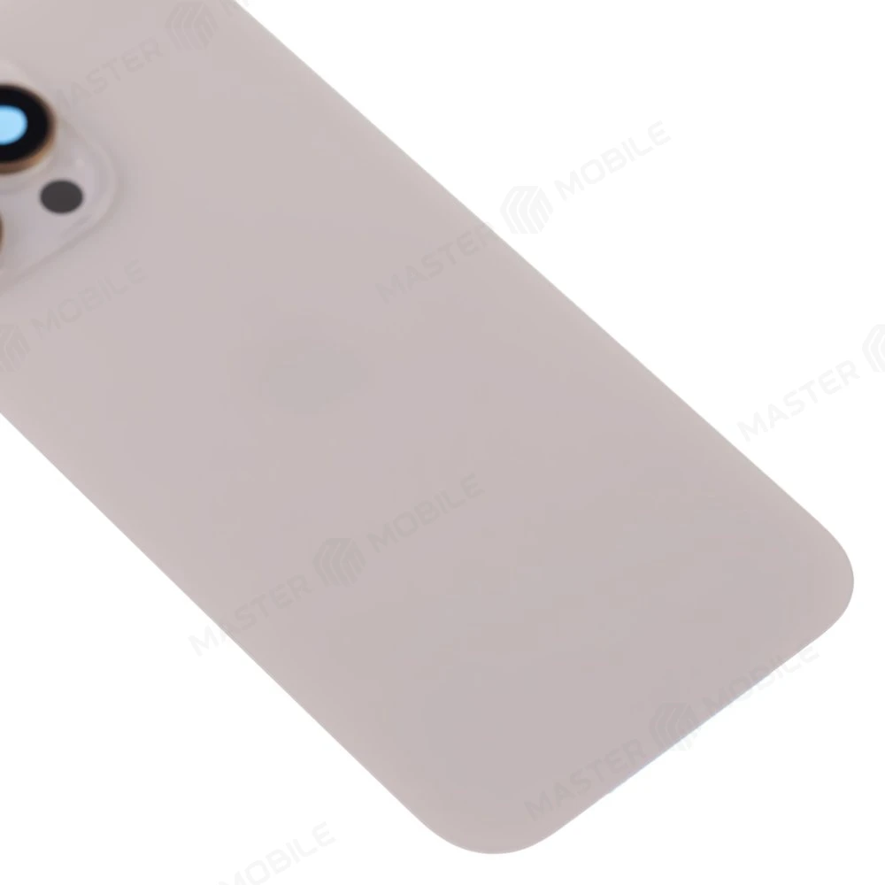 Задняя крышка для Apple iPhone 16 Pro Max (золотистый) (в сборе со стеклом камеры) (Premium)  фото №4
