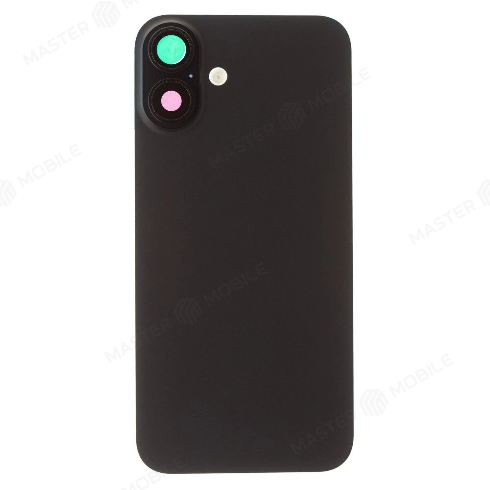 Задняя крышка для Apple iPhone 16 Plus (черный) (в сборе со стеклом камеры и шлейфом) (Premium)  фото №1
