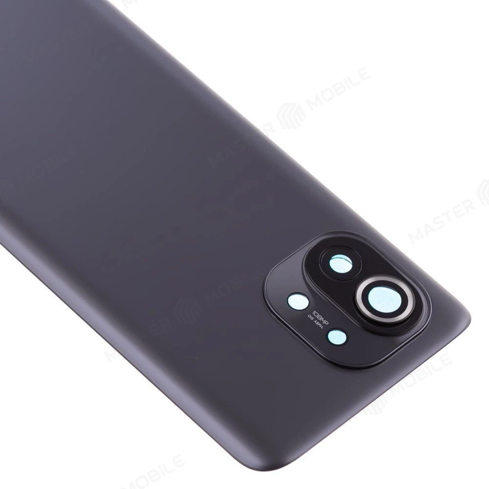 Задняя крышка для Xiaomi Mi 11 5G (M2011K2G) (черный) (в сборе со стеклом камеры (ORIG100)  фото №3