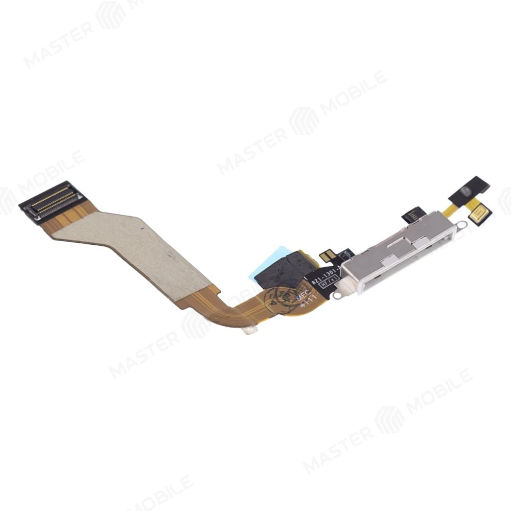 Шлейф для Apple iPhone 4s с комп. + разъем зарядки + микрофон (белый)  фото №3