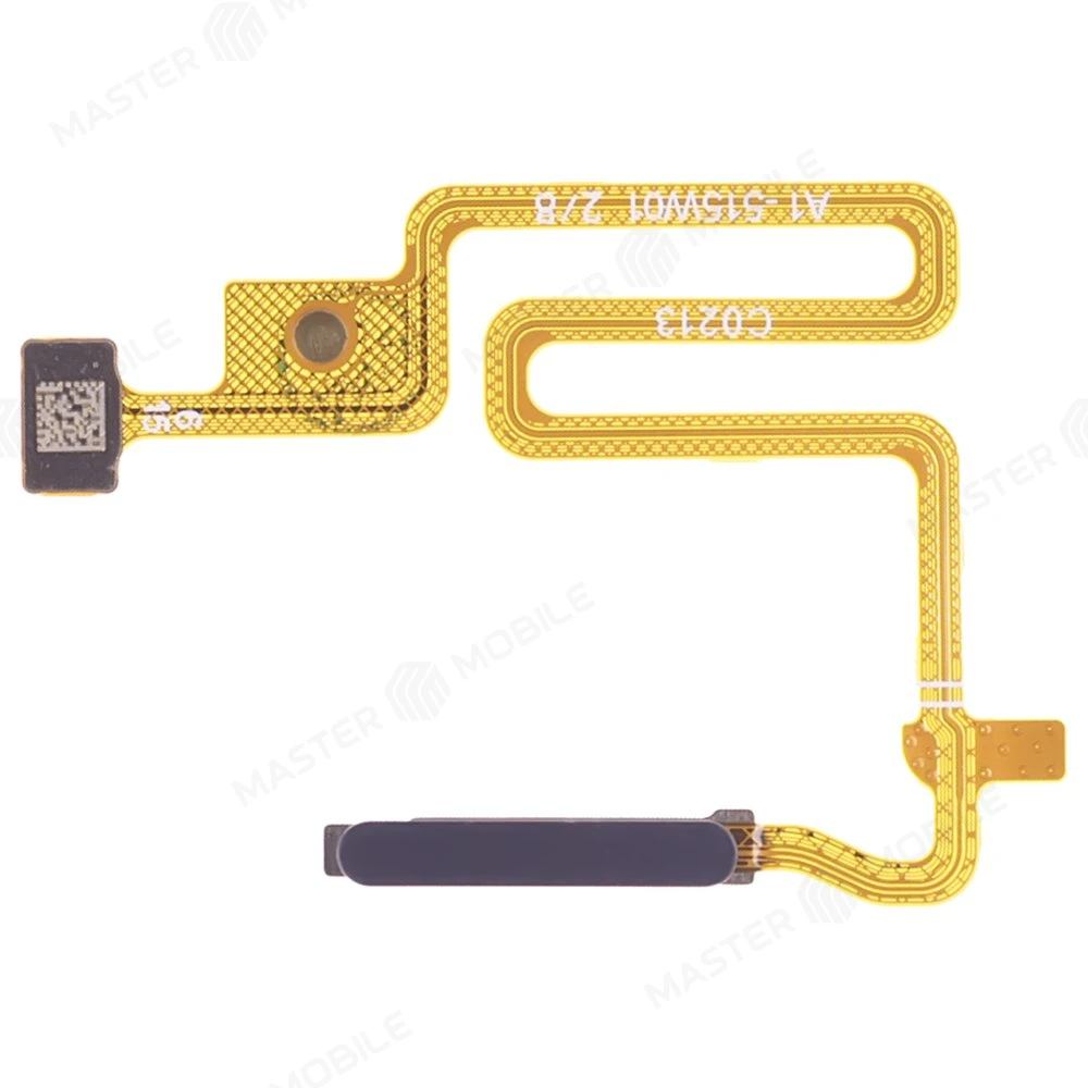 Шлейф для Realme 9 5G (RMX3474) с комп. + сканер отпечатка пальца (кнопка включения) (черный)  фото №1