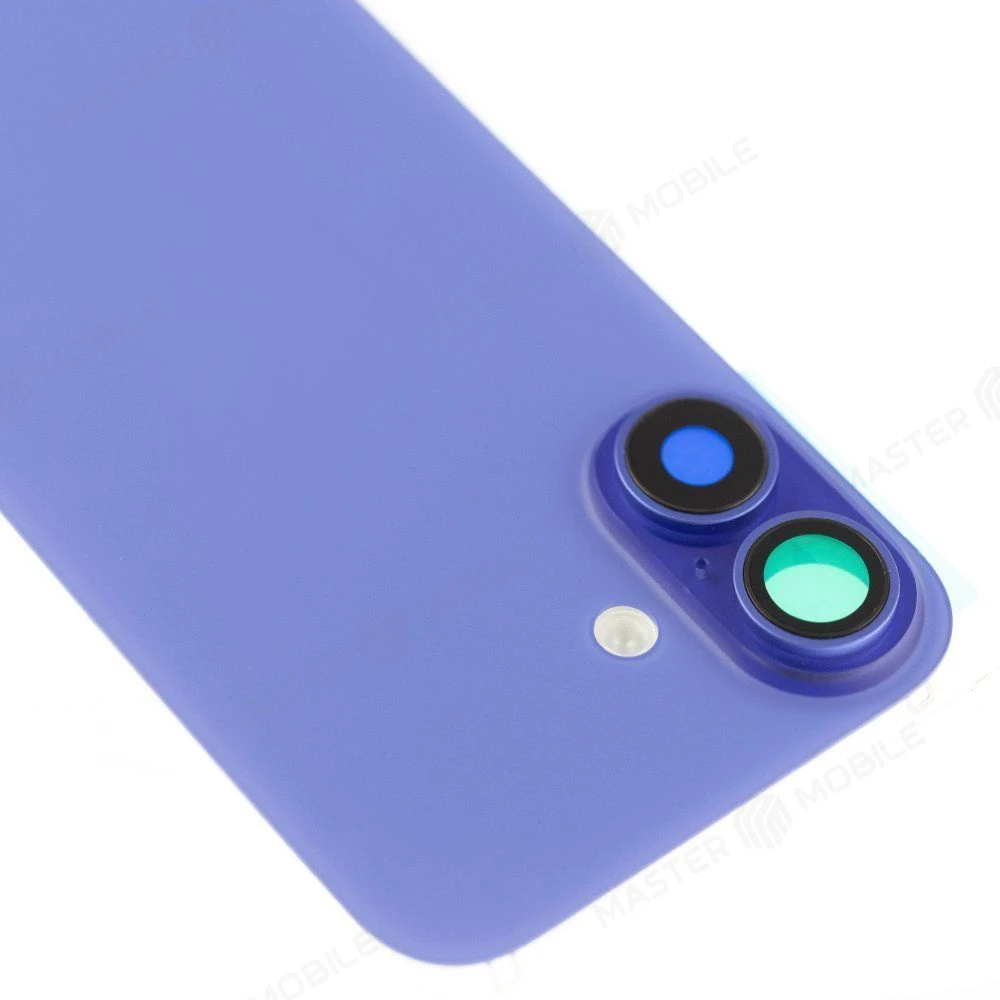 Задняя крышка для Apple iPhone 16 (синий) (в сборе со стеклом камеры и шлейфом) (Premium)  фото №3