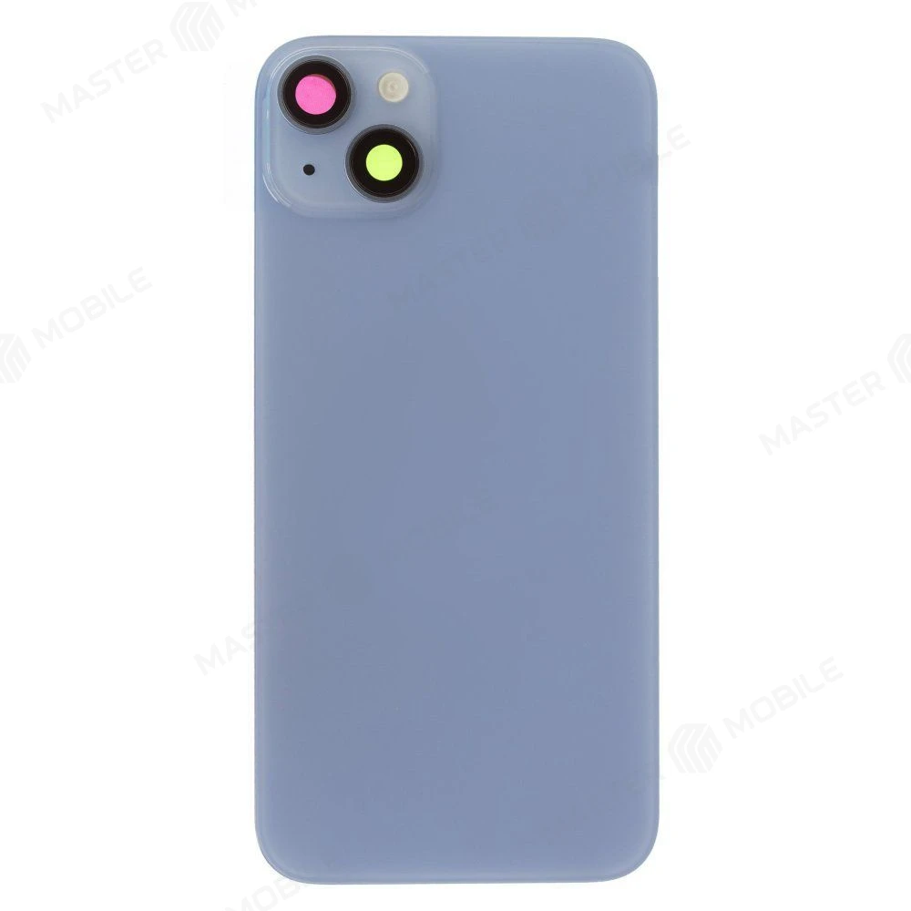 Задняя крышка для Apple iPhone 14 Plus (голубой) (в сборе со стеклом камеры и шлейфом) (Premium)  фото №1