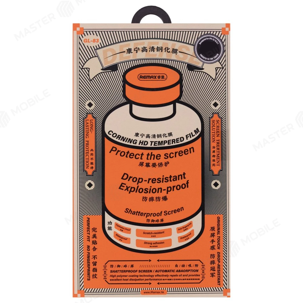 Защитное стекло Remax Corning Glass GL-83 для Apple iPhone 16 Pro Max (усиленное) (черный) фото №1