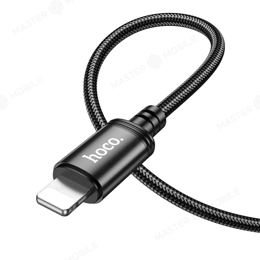 Дата-кабель Hoco X89 USB - Lightning 1 м (плетеный) (черный) фото №2
