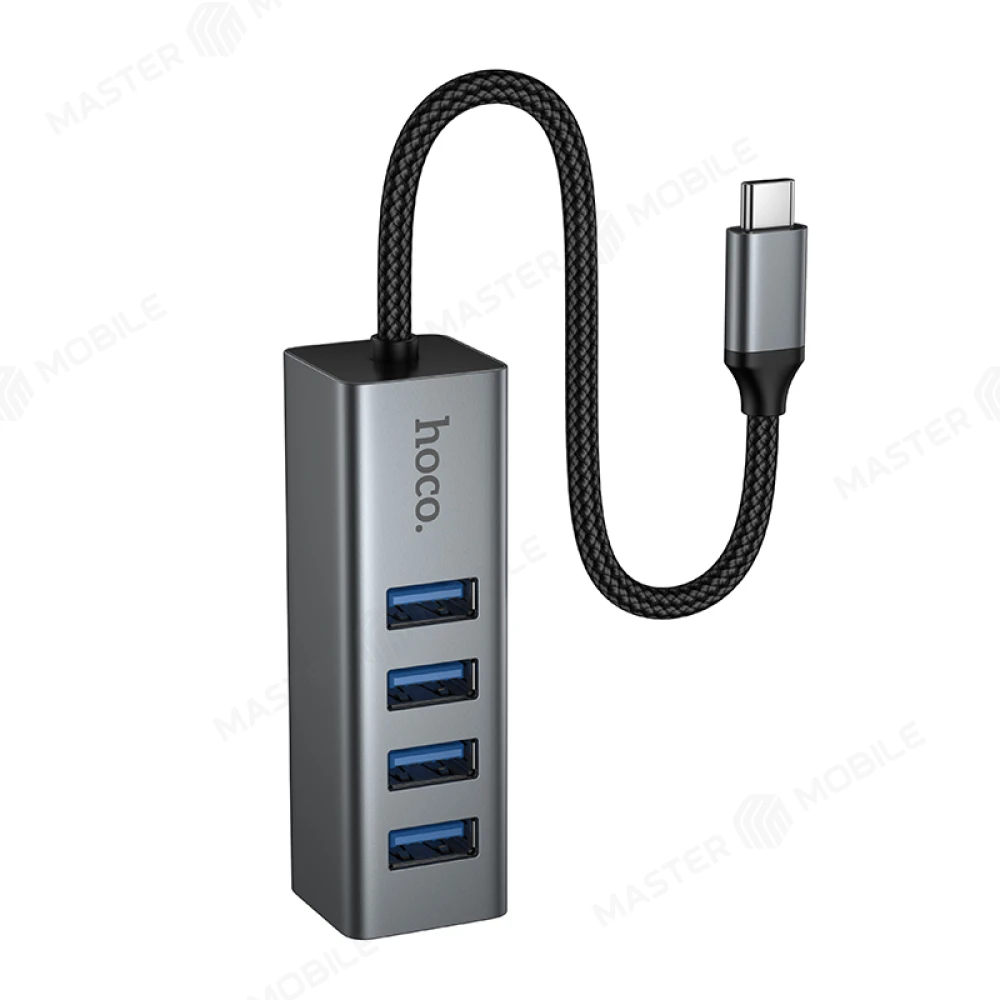 Разветвитель USB Hub Hoco HB1С 4 USB - TypeC (серый) фото №4