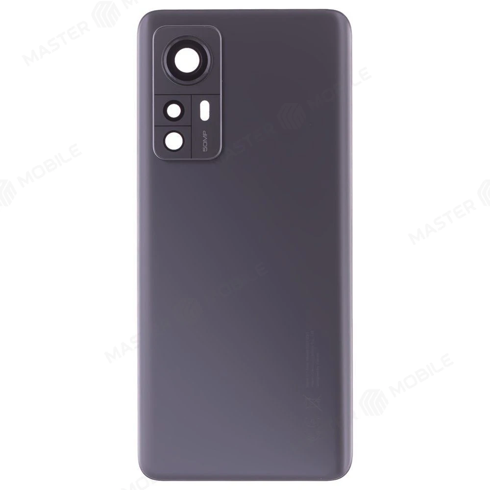 Задняя крышка для Xiaomi 12 (2201123G) / 12X (2112123AG) (серый) (в сборе со стеклом камеры) (ORIG100) фото №1