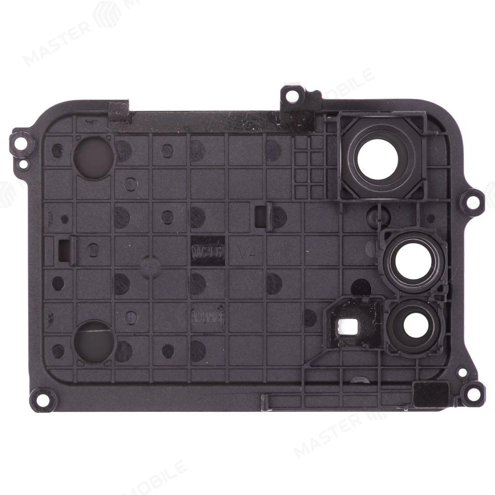 Стекло задней камеры для Xiaomi Poco M4 Pro 4G (2201117PG) (черный) (в рамке) фото №2