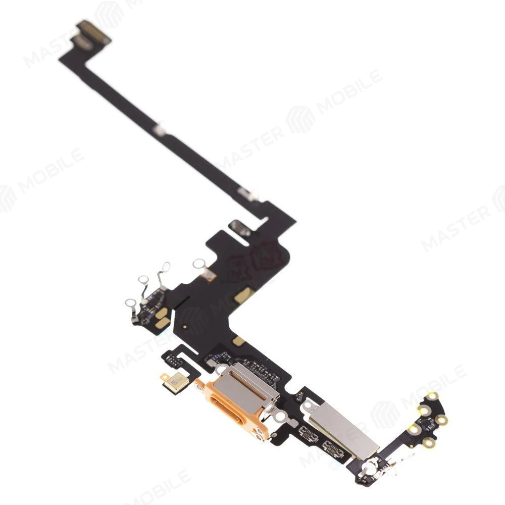 Шлейф для Apple iPhone 17 Pro (SIM + eSIM) с комп. + разъем зарядки + микрофон (оранжевый) (ORIG100) фото №3