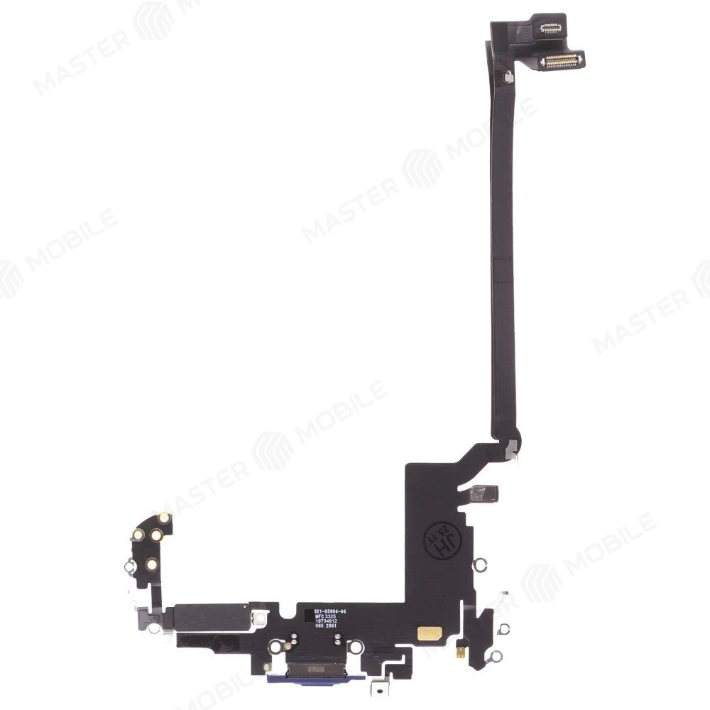 Шлейф для Apple iPhone 17 Pro Max (SIM + eSIM) с комп. + разъем зарядки + микрофон (синий) (ORIG100) фото №2