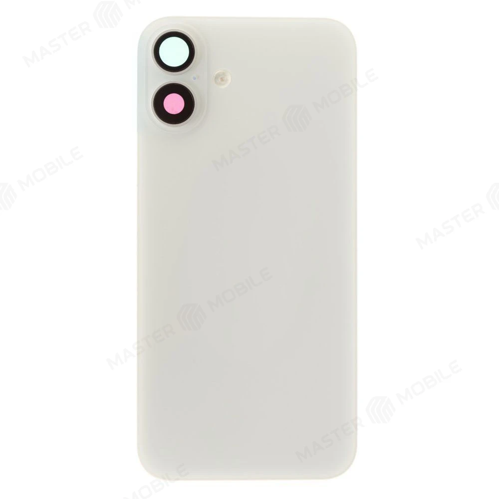 Задняя крышка для Apple iPhone 16 Plus (белый) (в сборе со стеклом камеры и шлейфом) (Premium)  фото №1