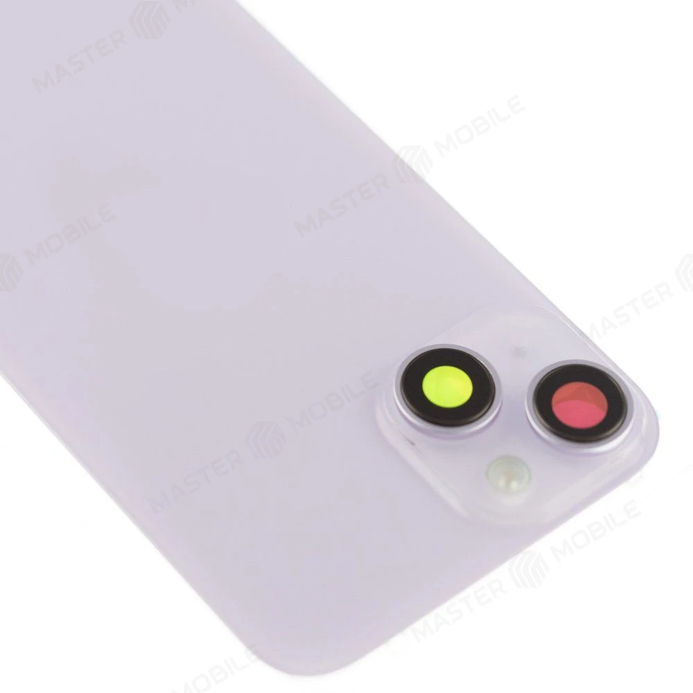 Задняя крышка для Apple iPhone 14 (фиолетовый) (в сборе со стеклом камеры и шлейфом) (Premium)  фото №3