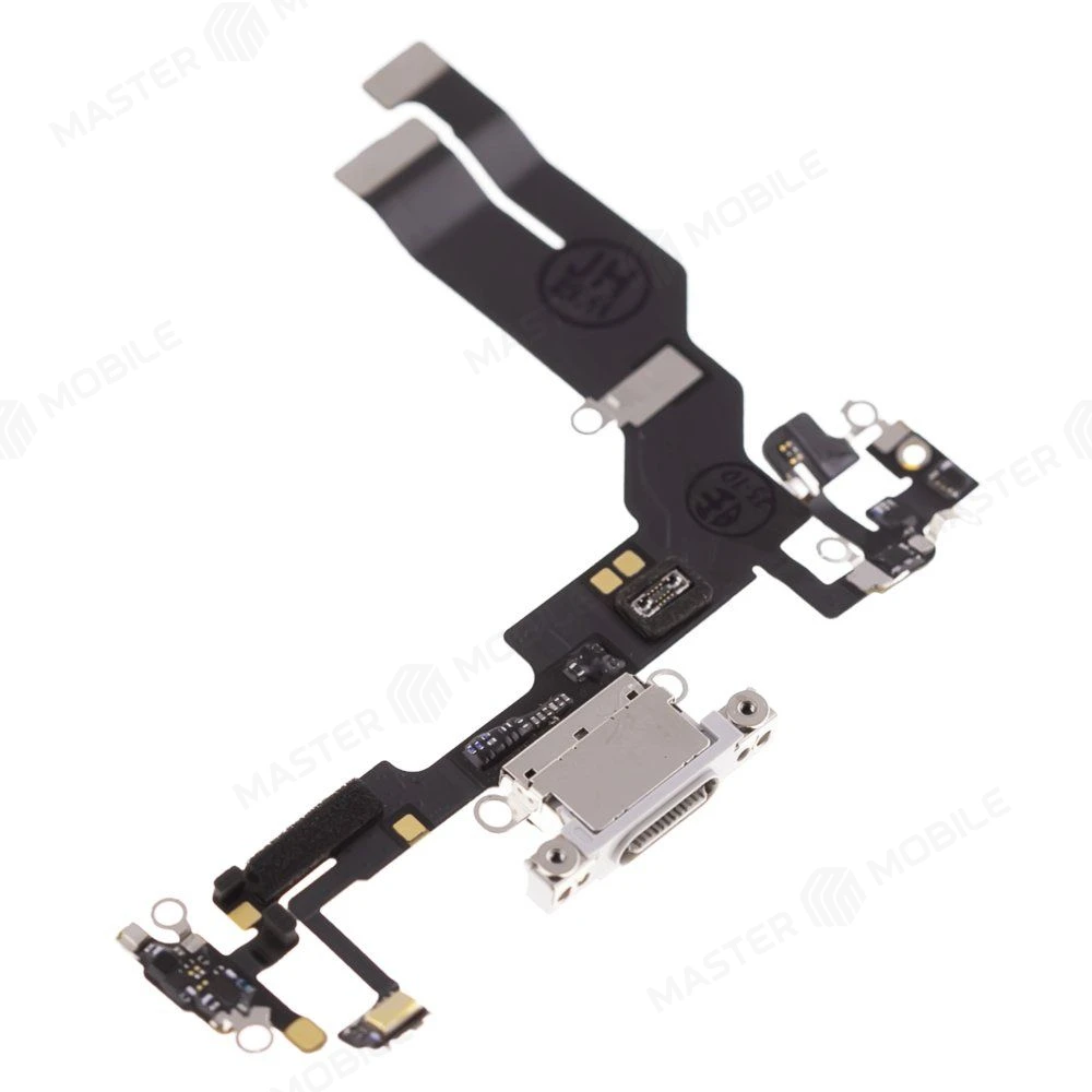 Шлейф для Apple iPhone 16E с комп. + разъем зарядки (белый) (ORIG100) фото №3