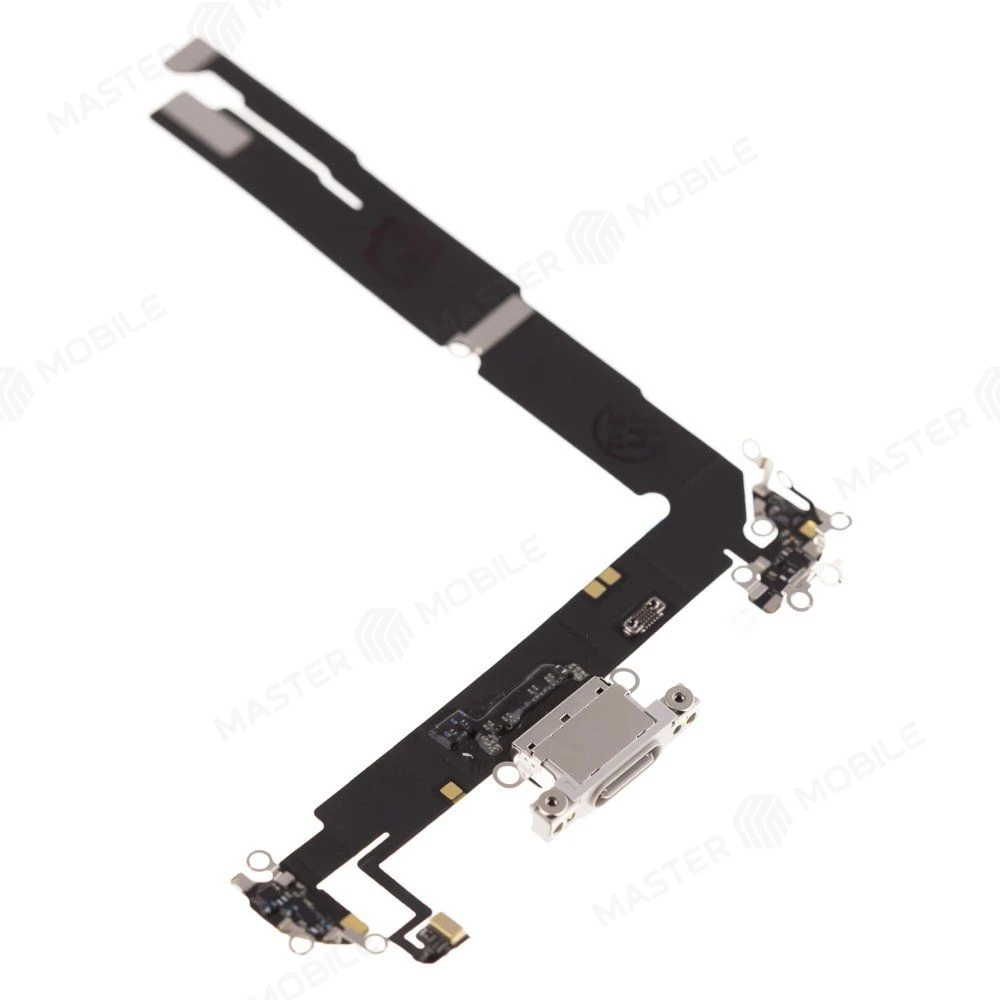 Шлейф для Apple iPhone 16 Plus с комп. + разъем зарядки + микрофон (белый) (ORIG100)  фото №3