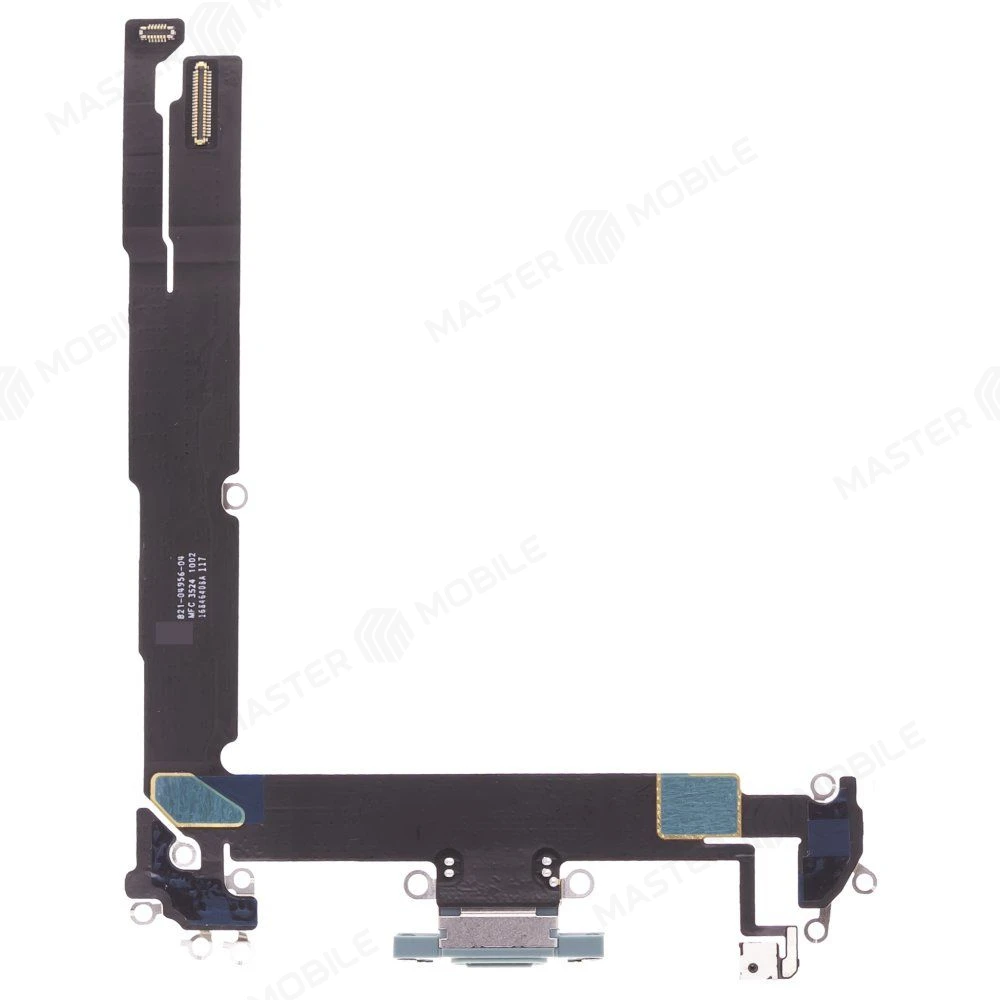 Шлейф для Apple iPhone 16 Plus с комп. + разъем зарядки + микрофон (зеленый) (ORIG100) фото №2