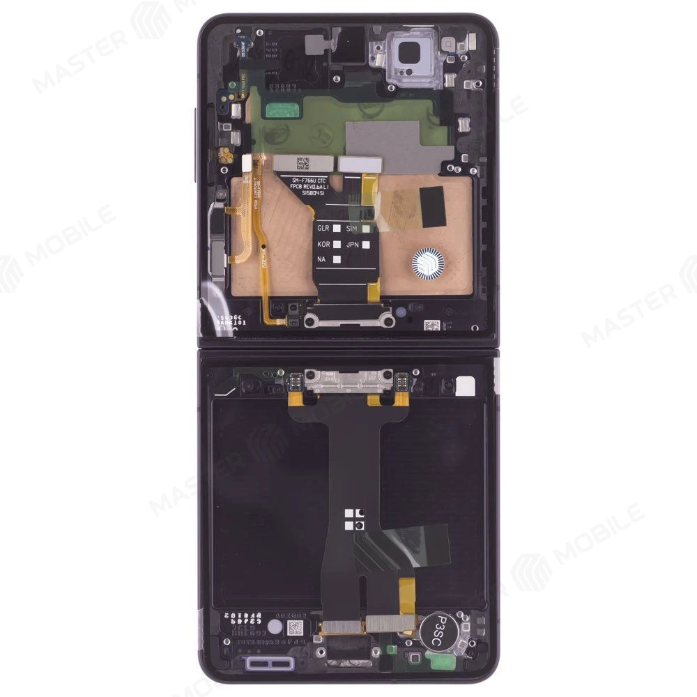 Дисплей для Samsung F766 Galaxy Z Flip 7 + тачскрин (внутренний) (черный) (в рамке) (ORIG100) (SP) фото №2