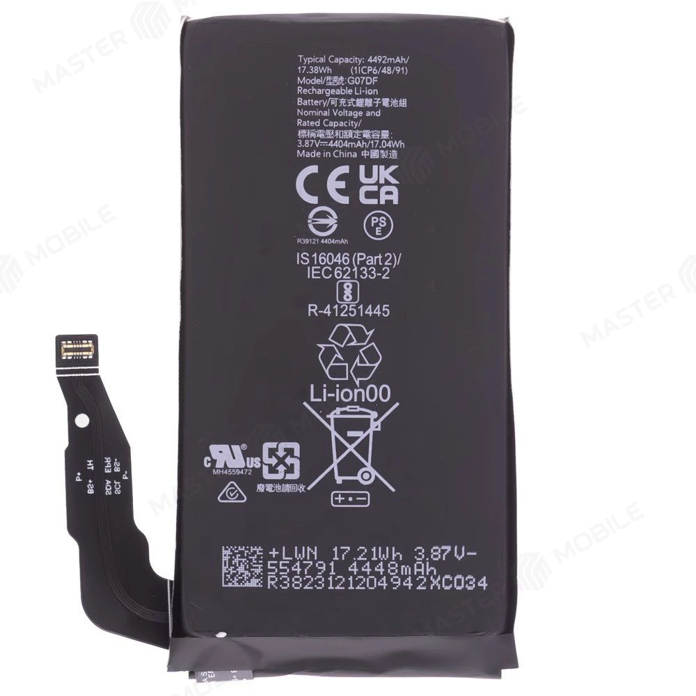 Аккумулятор для Google Pixel 8A (GKV4X/G6GPR/G8HHN/G576D) (G07DF) (Premium) фото №1