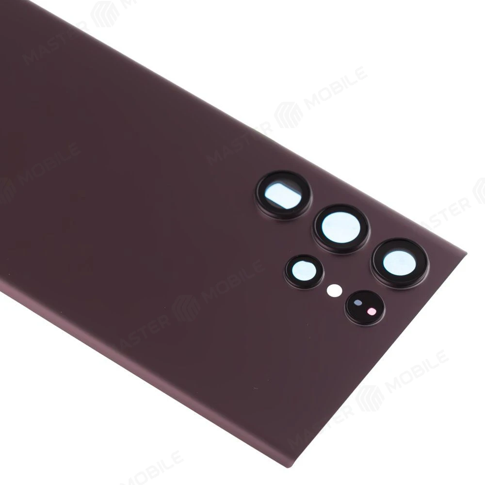 Задняя крышка для Samsung S908 Galaxy S22 Ultra (бордовый) (в сборе со стеклом камеры) (ORIG100) фото №3