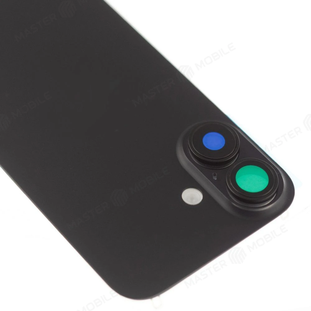 Задняя крышка для Apple iPhone 16 (черный) (в сборе со стеклом камеры и шлейфом) (Premium)  фото №3