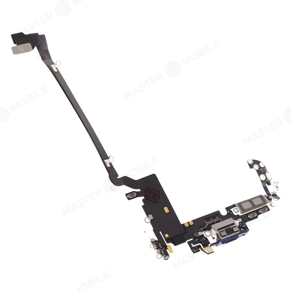 Шлейф для Apple iPhone 17 Pro Max (SIM + eSIM) с комп. + разъем зарядки + микрофон (синий) (ORIG100) фото №3