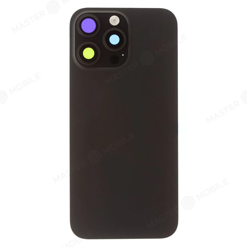 Задняя крышка для Apple iPhone 16 Pro Max (черный) (в сборе со стеклом камеры и шлейфом) (Premium)  фото №1