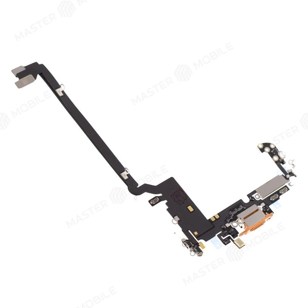 Шлейф для Apple iPhone 17 Pro Max (SIM + eSIM) с комп. + разъем зарядки + микрофон (оранжевый) (ORIG100) фото №3