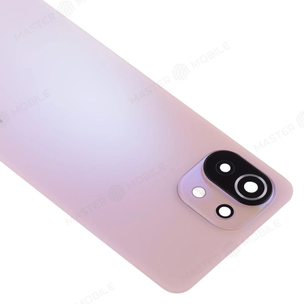 Задняя крышка для Xiaomi 11 Lite 5G NE (2109119DG) / Mi 11 Lite (M2101K9AG) / Mi 11 Lite 5G (M2101K9G) (розовый) (в сборе со стеклом камеры (ORIG100)  фото №3