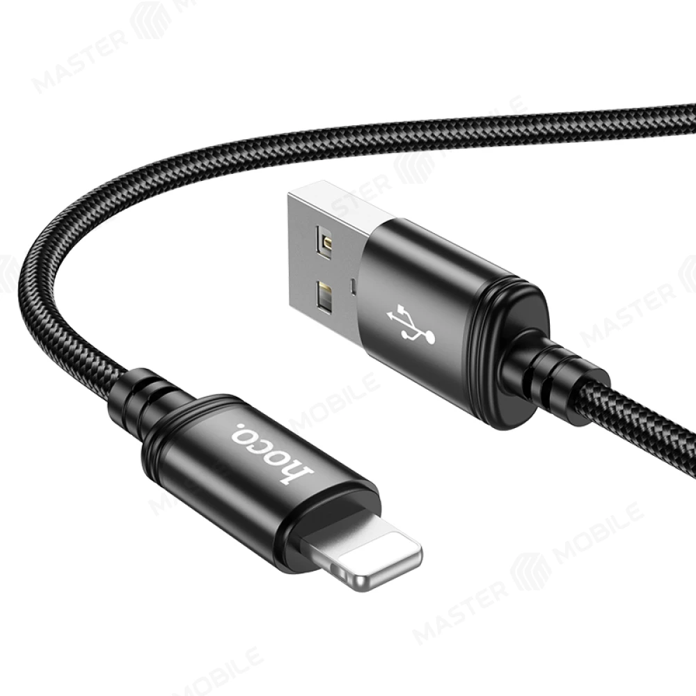 Дата-кабель Hoco X89 USB - Lightning 1 м (плетеный) (черный) фото №1