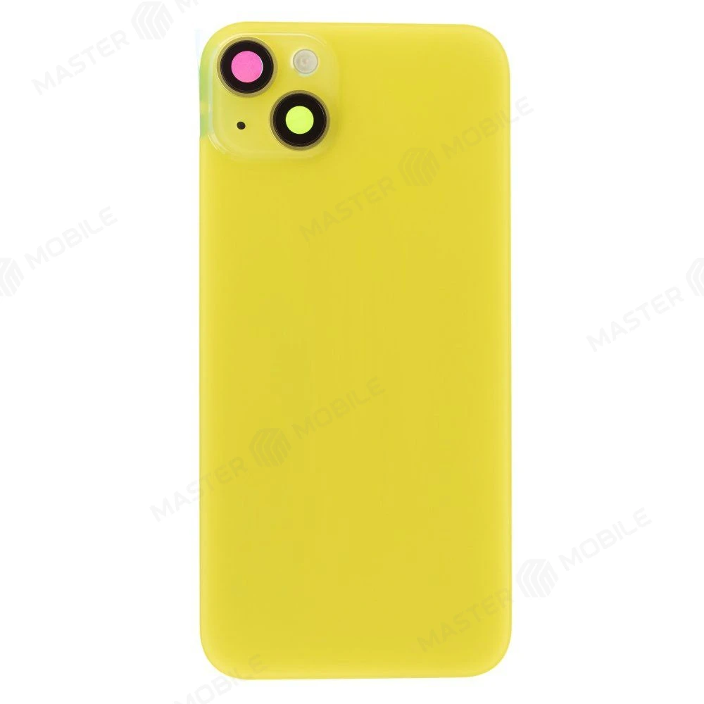 Задняя крышка для Apple iPhone 14 Plus (желтый) (в сборе со стеклом камеры и шлейфом) (Premium)  фото №1