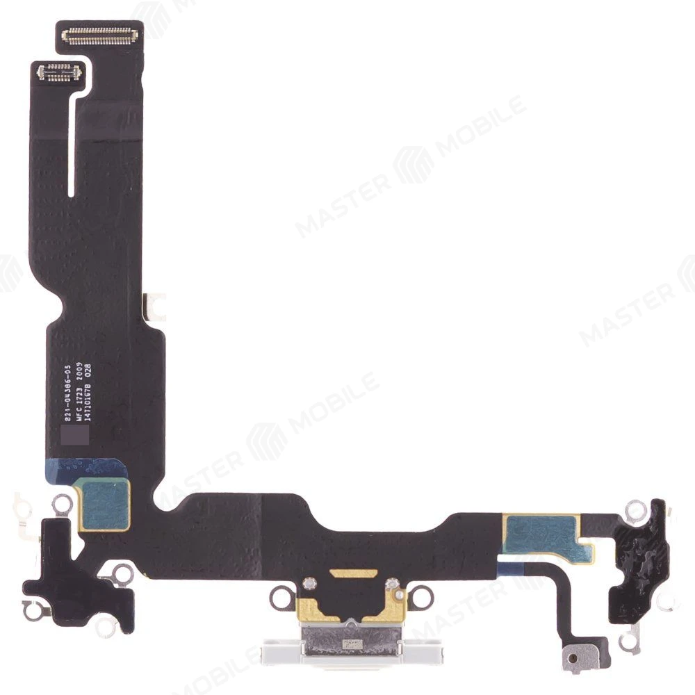 Шлейф для Apple iPhone 15 Plus с комп. + разъем зарядки + микрофон (голубой) (ORIG100) фото №2