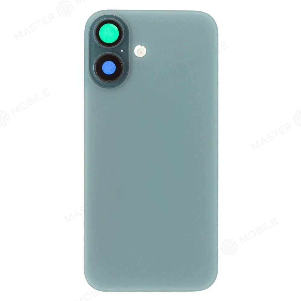 Задняя крышка для Apple iPhone 16 (зеленый) (в сборе со стеклом камеры и шлейфом) (Premium)  фото №1