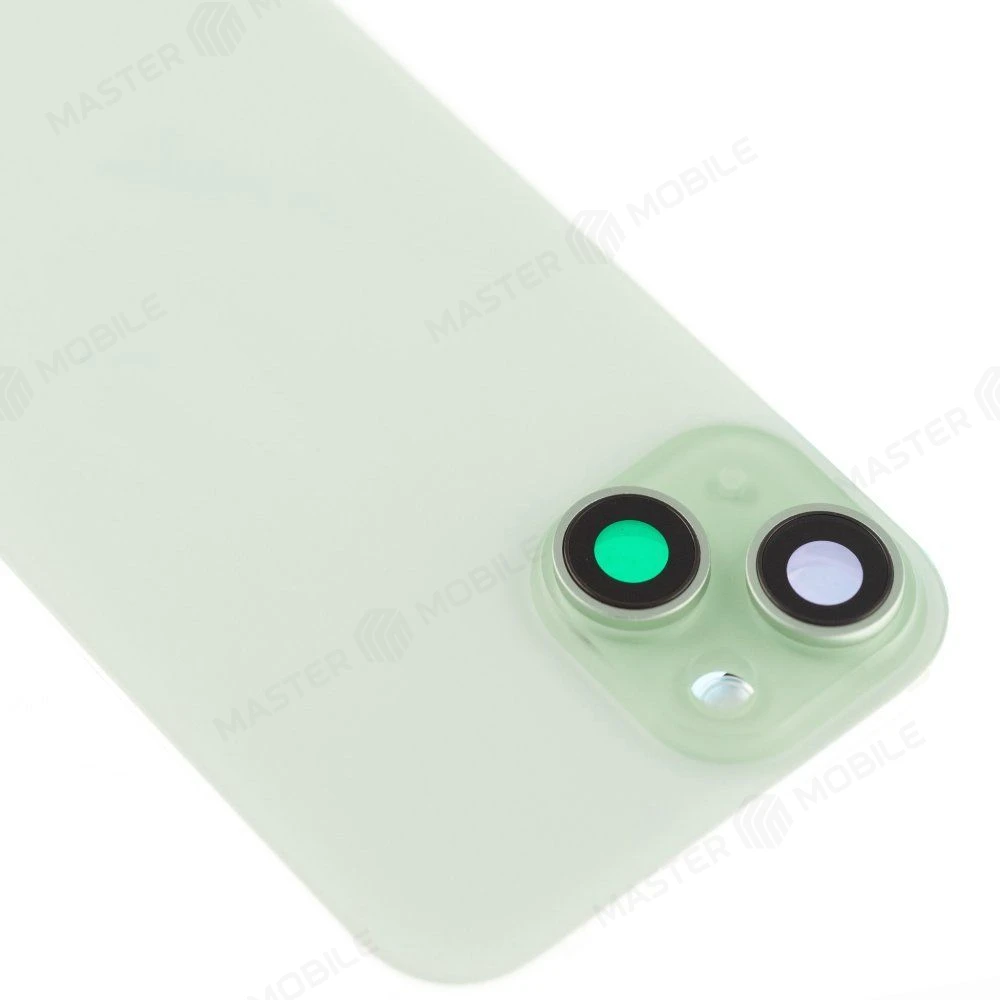 Задняя крышка для Apple iPhone 15 (зеленый) (в сборе со стеклом камеры и шлейфом) (Premium)  фото №3