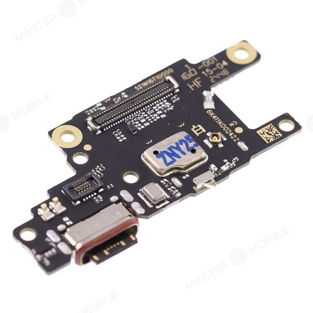 Нижняя плата для Xiaomi Poco F6 (24069PC21G) с комп. + разъем зарядки + микрофон + разъем SIM (ORIG100) фото №3