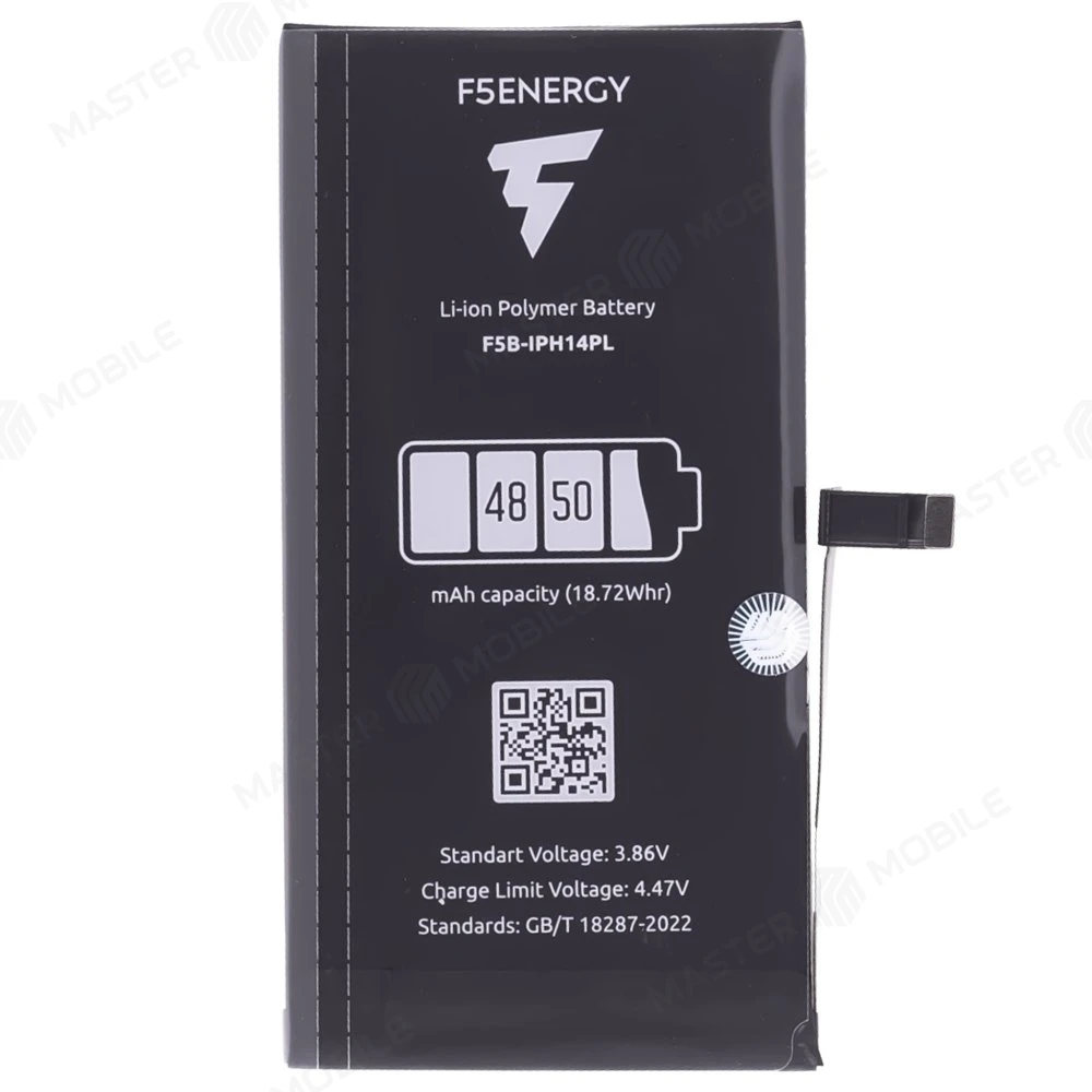 Аккумулятор для Apple iPhone 14 Plus (F5ENERGY) (усиленный) (4850 мАч) (SPECIAL EDITION) + двухсторонний скотч фото №1