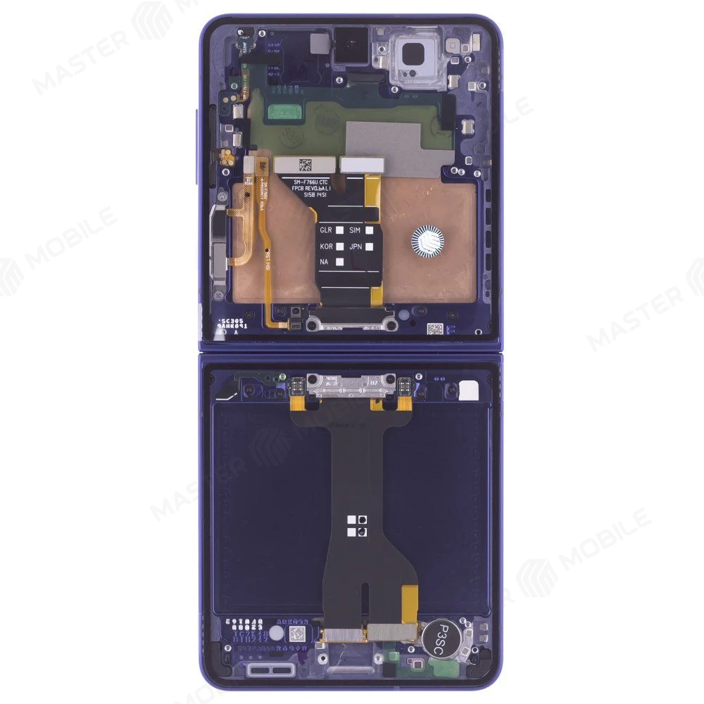 Дисплей для Samsung F766 Galaxy Z Flip 7 + тачскрин (внутренний) (синий) (в рамке) (ORIG100) (SP) фото №2