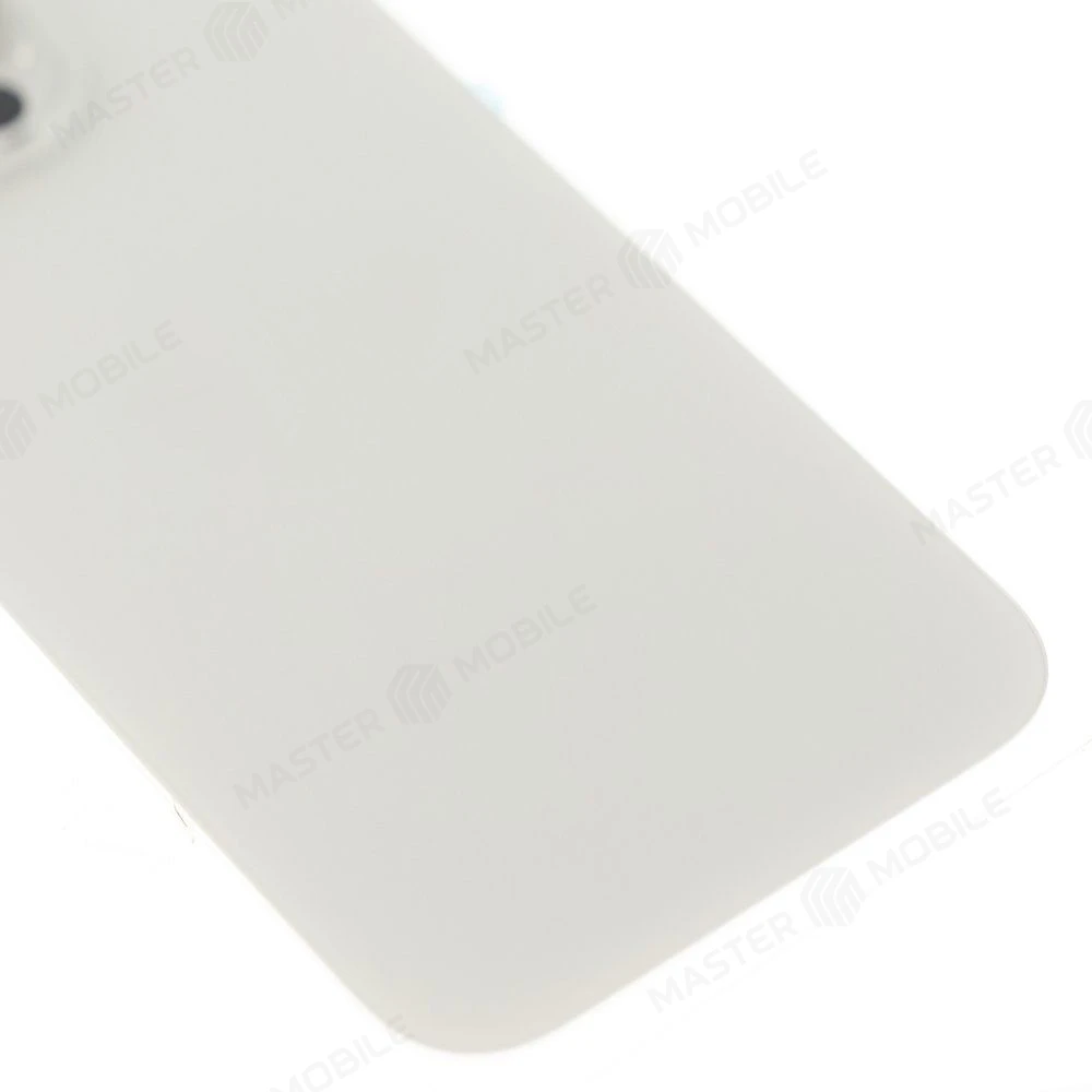 Задняя крышка для Apple iPhone 15 Pro (белый) (в сборе со стеклом камеры и шлейфом) (Premium)  фото №4
