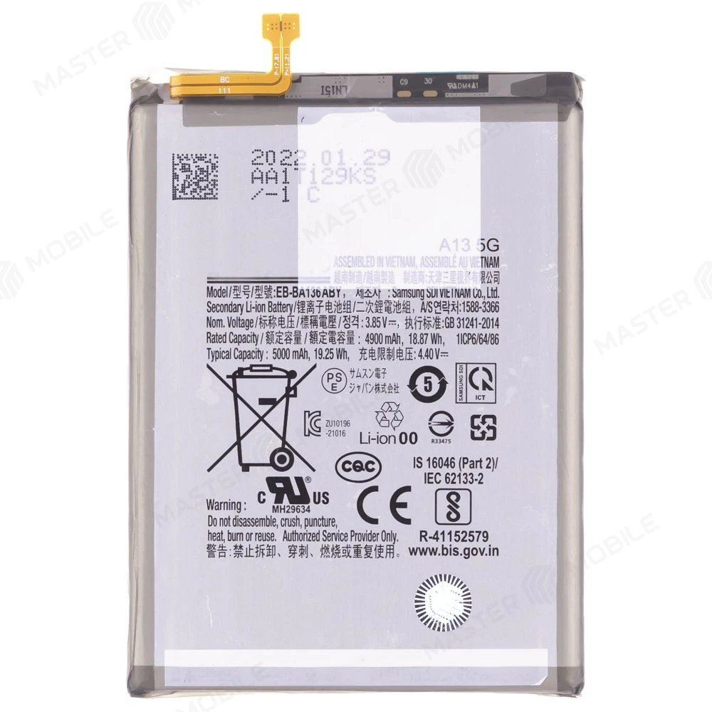 Аккумулятор для Samsung A136 Galaxy A13 5G (EB-BA136ABY) (ORIG100) (SP) фото №1