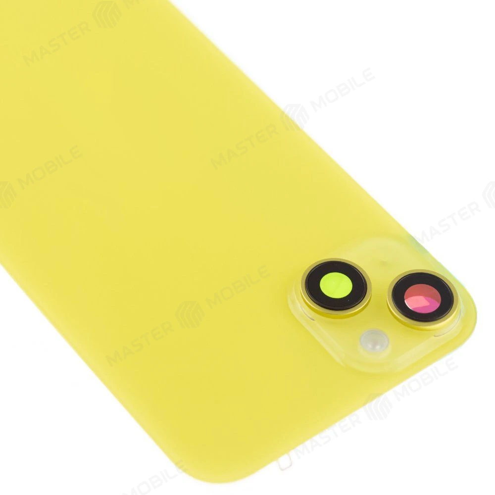 Задняя крышка для Apple iPhone 14 Plus (желтый) (в сборе со стеклом камеры и шлейфом) (Premium)  фото №3