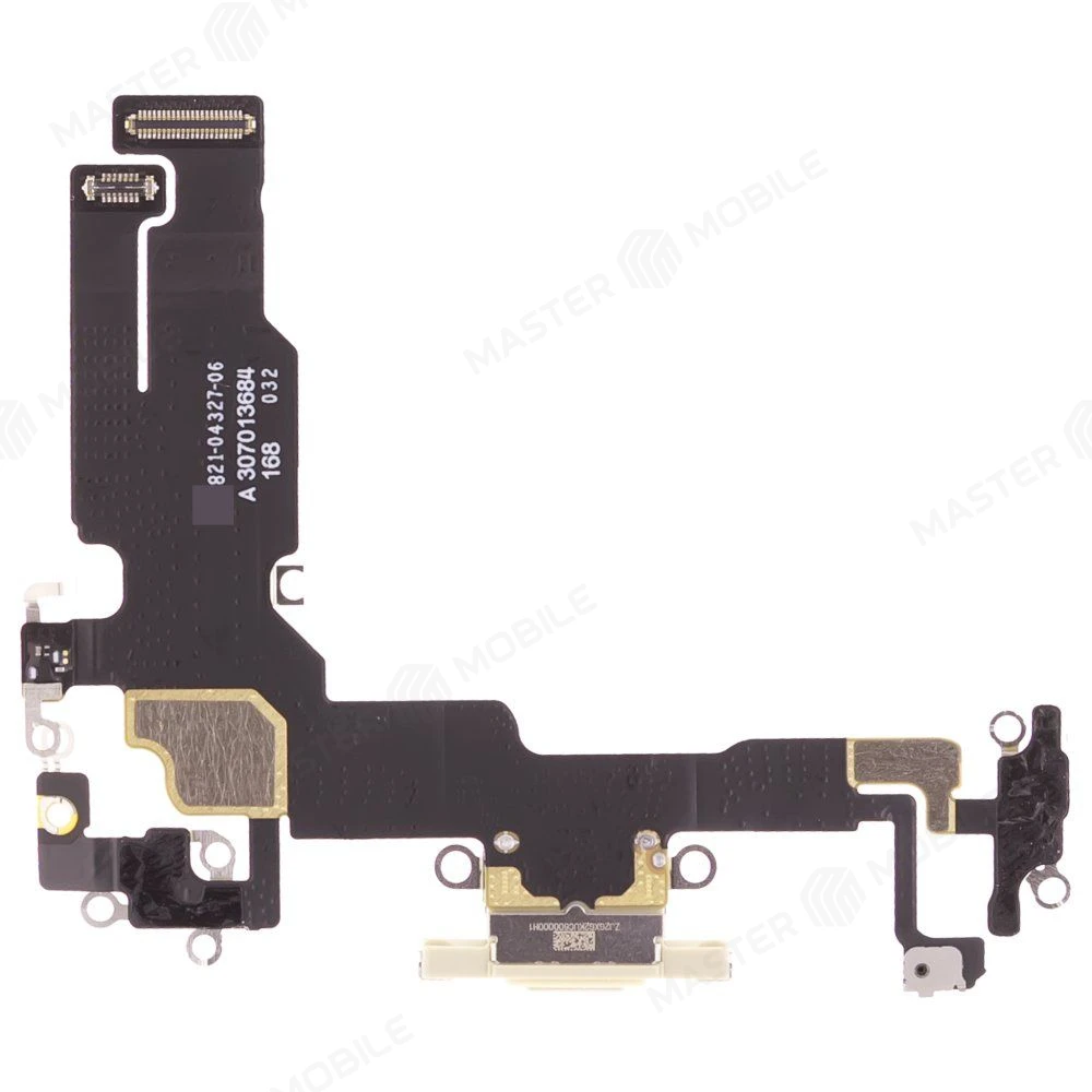 Шлейф для Apple iPhone 15 с комп. + разъем зарядки + микрофон (желтый) (ORIG100) фото №2