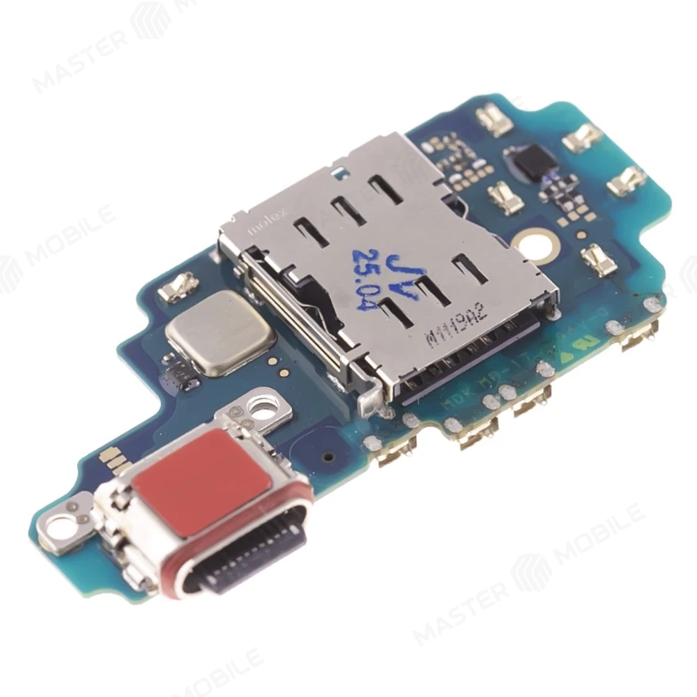 Нижняя плата для Samsung S918 Galaxy S23 Ultra с комп. + разъем зарядки + микрофон + разъем SIM фото №3