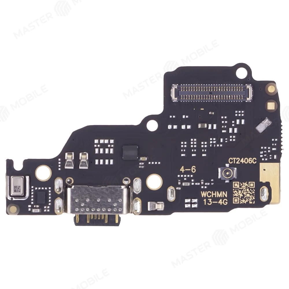 Нижняя плата для Xiaomi Redmi Note 13 4G (23124RA7EO) с комп. + разъем зарядки + микрофон фото №1