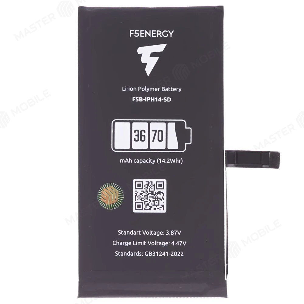 Аккумулятор для Apple iPhone 14 (F5ENERGY) (усиленный) (3670 мАч) (SPECIAL EDITION) (SYSTEM DIAGNOSABLE) + двусторонний скотч фото №1