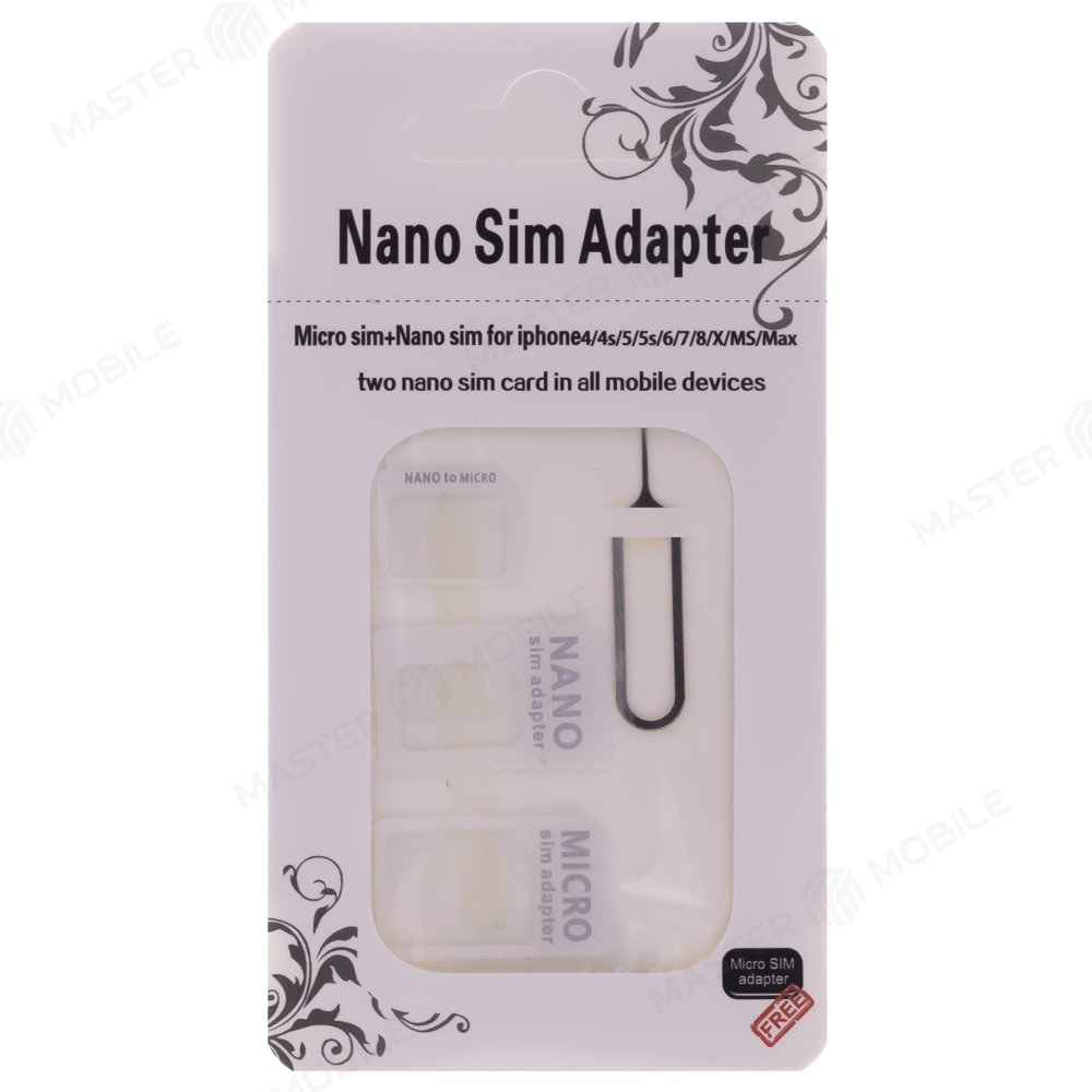 Сим-адаптер 3 в 1 (Nano/Micro/Mini) (белый)