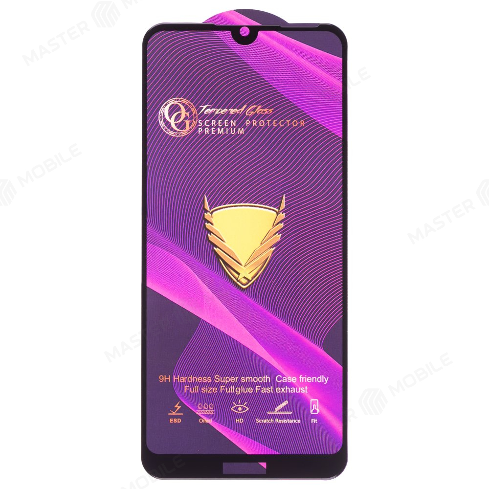 Защитное стекло OG Glass (3 в 1) для Huawei Honor 8A (JAT-LX1/JAT-L29) / Honor 8A Pro (JAT-L41) / Y6 2019 (MRD-LX1F) и др. (черный)