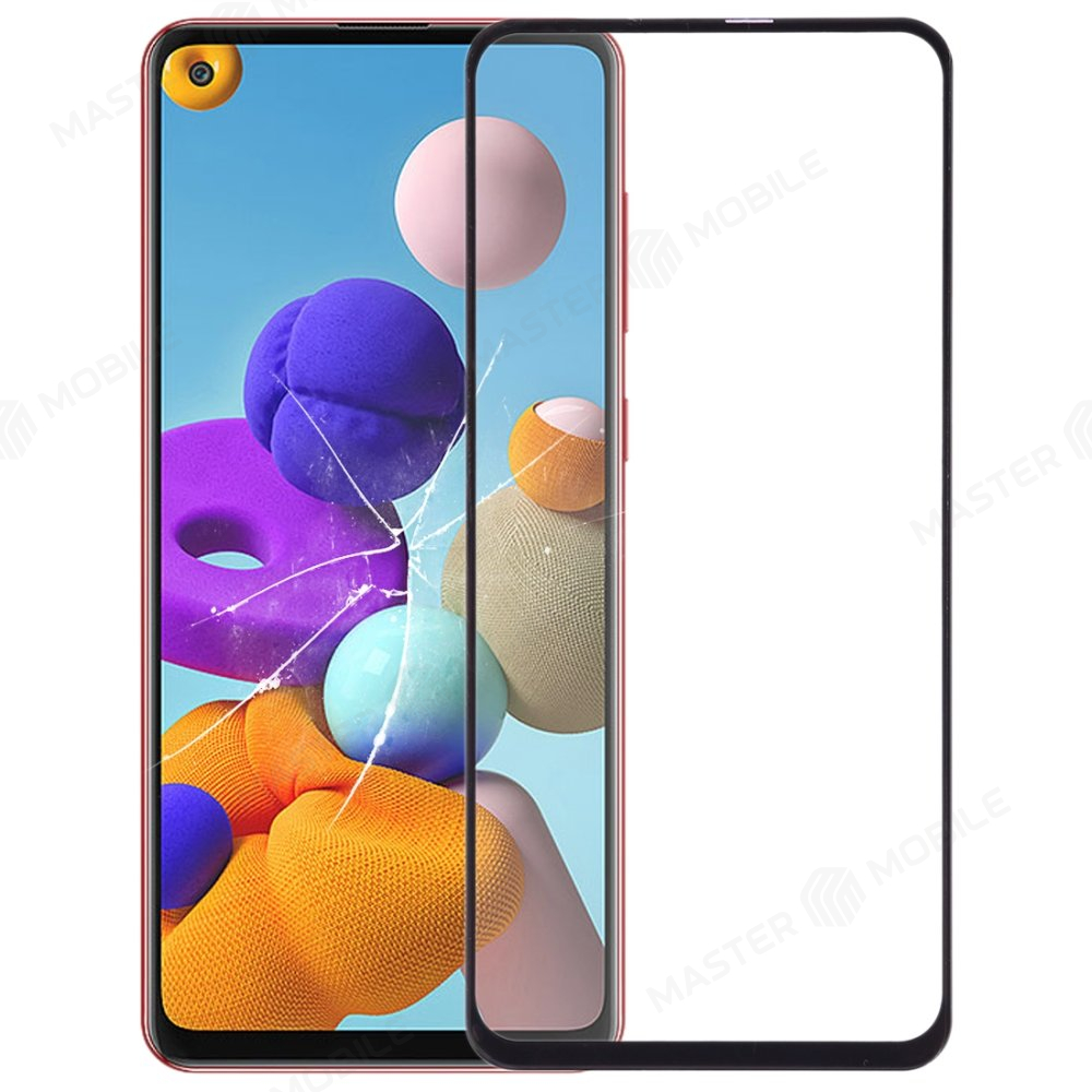 Стекло модуля для Samsung A217 Galaxy A21s + OCA (черный)