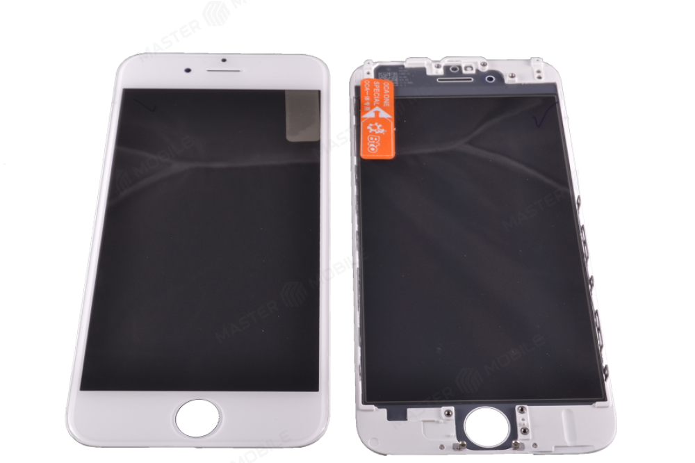 Стекло модуля для Apple iPhone 6s Plus + OCA + Polaris (белый) (в рамке)