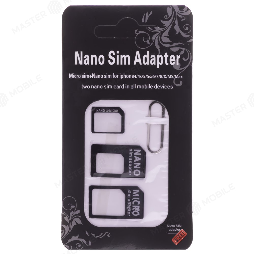 Сим-адаптер 3 в 1 (Nano/Micro/Mini) (черный)