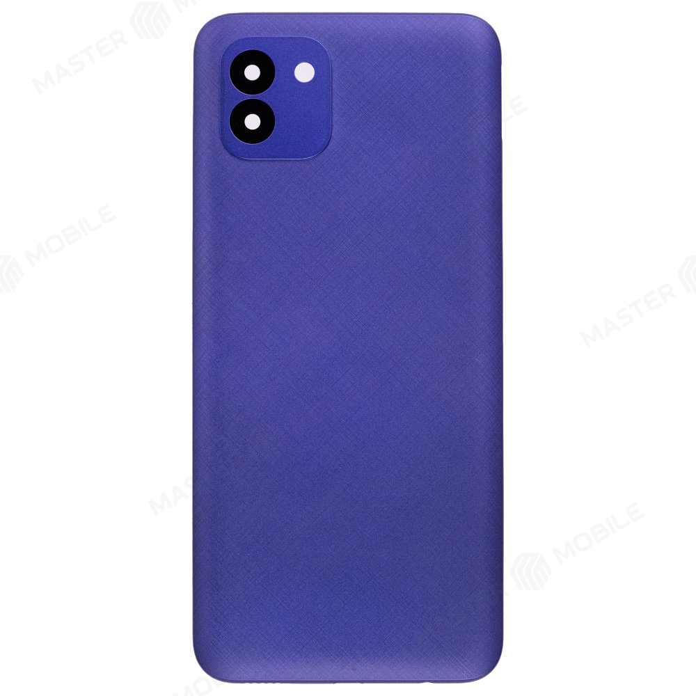 Задняя крышка для Samsung A035 Galaxy A03 (синий) (в сборе со стеклом камеры)